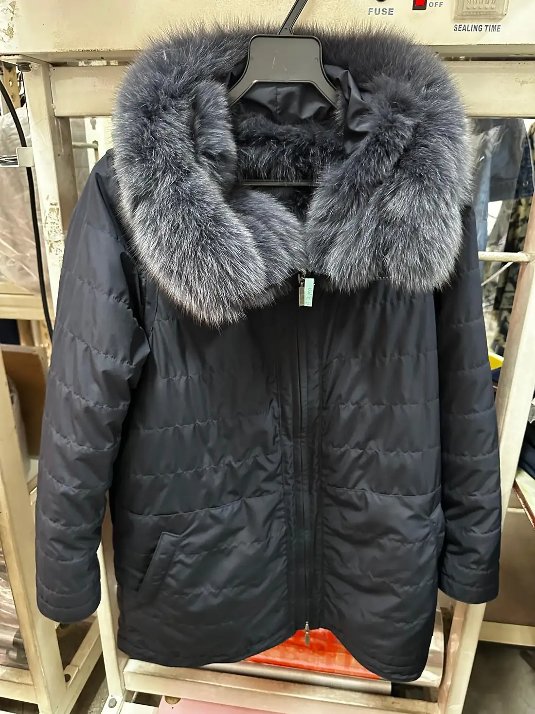 Blue fox fur hood and collar of a Finnish winter parka in for specialist fur cleaning — Rosabelle Launderette